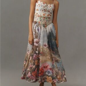 The Muse Basque-Waist Midi Dress From Anthropologie